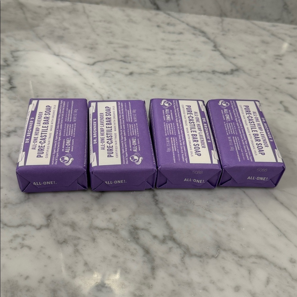 Dr. Bronner’s Lavender Pure-Castile Bar Soap - 4 bars 5oz each - Picture 3 of 4
